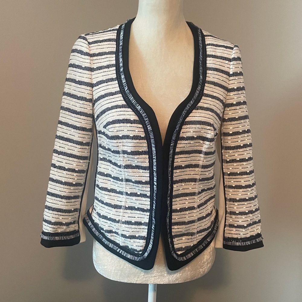 WHBM White House Black Market Striped Blazer - Picture 2 of 9